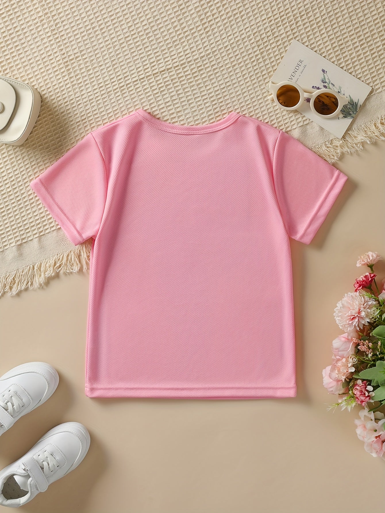 Summer Fashion Girls' Short Sleeve T-Shirt with "Big Fist Meets Little Fist" Daddy + Me Letter Print Casual Top NYDX4322