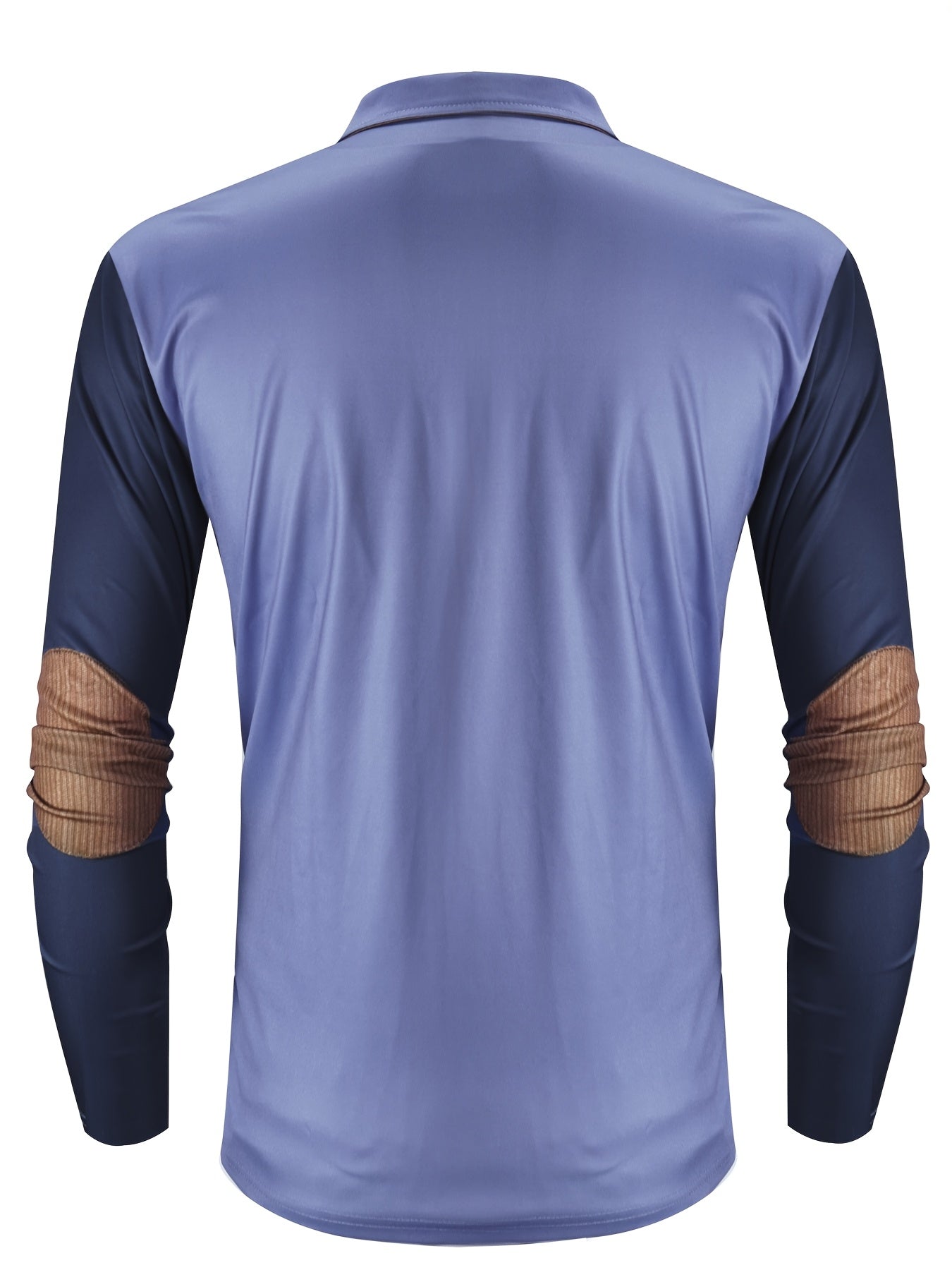 Autumn Distressed Style Sailboat Print Men'S Casual Comfortable Long-Sleeved Polo Shirt Inner Cloth