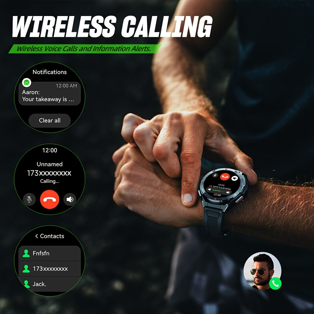 Men'S GPS Smartwatch, Dual-Band Multi-Star, Precision Trajectory, 5ATM High Quality, Compass, Barometric altitude, Battery, 1.43-inch Full Touch Screen, AMOLED Material Ultra Clarity, Wireless Calling, Tracking, Compatible wi