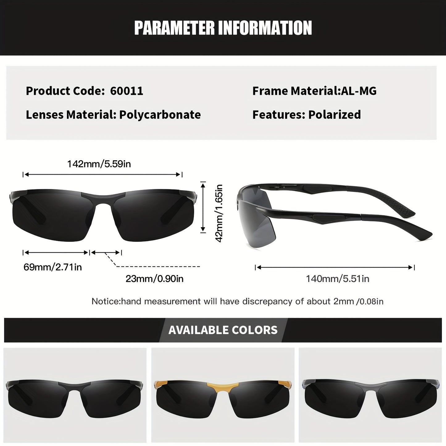 RoyalHot Men's Premium Aluminum Magnesium Polarized Fashion Glasses Driving Fashion Glasses with Golden Frame & Dark Tinted Lenses, Includes Case & Microfiber Cloth for Hiking Running Fishing, Outdoor Eyewear, Sleek Design, L