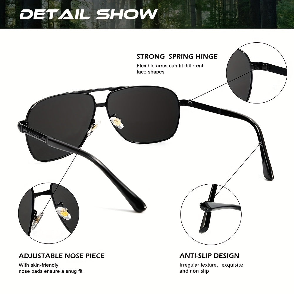 KALIYADI New Men's Birthday Gift Choice Classic Fashion Men's Polarized with Eyewear Case and Cloth Suitable for Traveling St. Patrick's Day Mardi Gras Easter Christmas, Eyewear, Gear, Trendy Eyewear, Stylish Shades, Durable