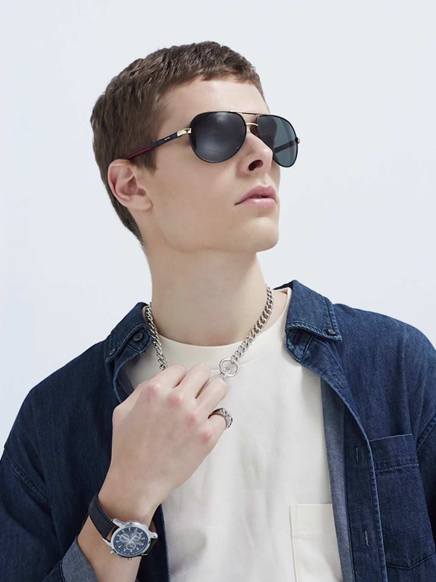 cookshark Men'S Pilot Fashion Glasses - Lightweight Retro Style with Black Frame & Red Accents, TAC Lenses for Travel, Business, Casual Wear - Includes Case & Microfiber Cloth, Travel Eyewear, Stylish Eyewear, Durable Eyeglas