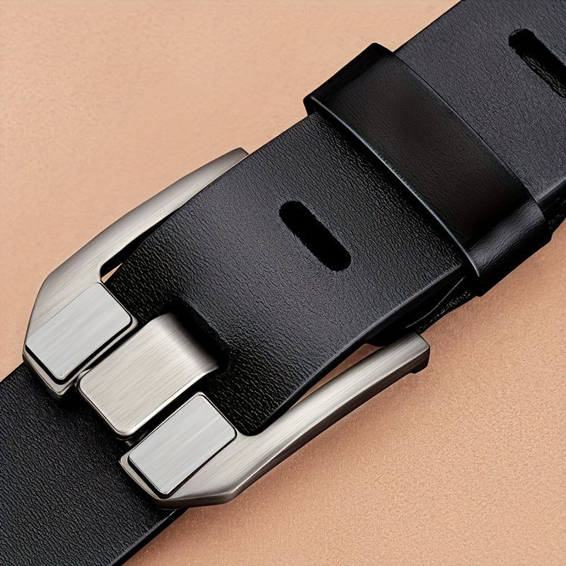 Men'S Genuine Leather Belt with Alloy Buckle - Casual Retro Style, Black, Perfect Gift for Husband or Father, Everyday Accessory|Casual Style Belt|Durable Leather Belt, Belt For Men, Men'S Belt