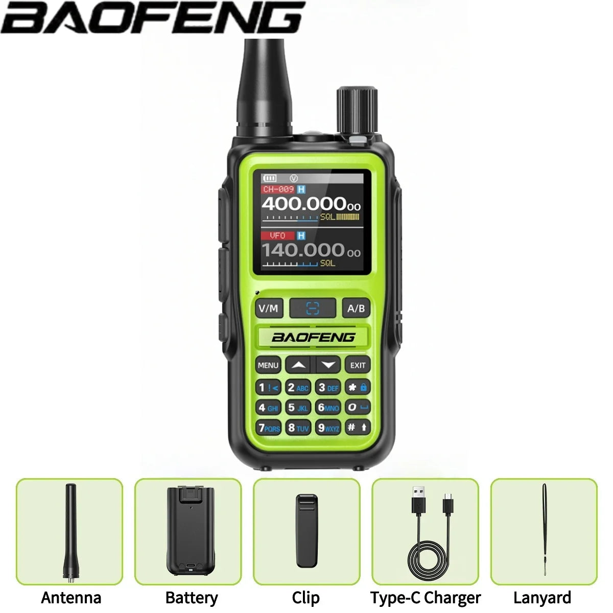 Baofeng UV 5R Mini Full Band Walkie Talkie Bluetooth Programming AM Wireless Copy Frequency 999CH Type-C Portable Ham Radio