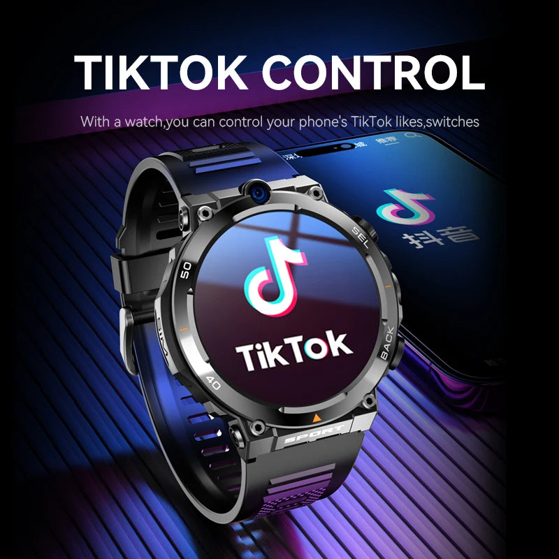 4G Smart Watch Men 1.39 inch Screen 900mah Battery 8GB+128GB RAM 500W Camera Video Call GPS WIFI Google APPS Download Smartwatch