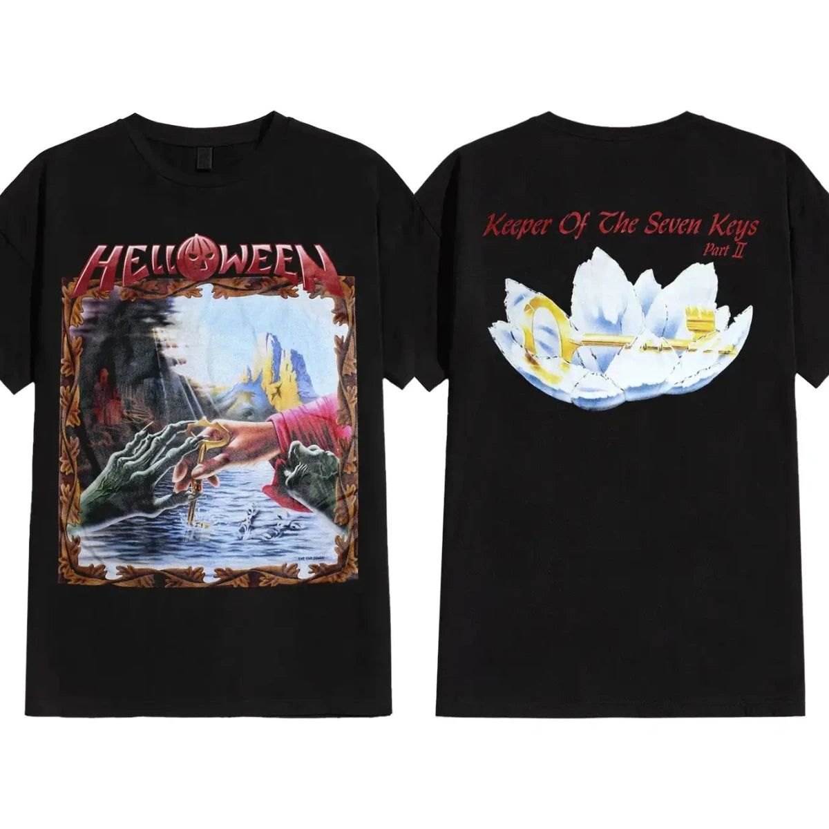 Heavy Metal Helloween T-Shirt Band Family Tee Music T-Shirt Summer Short Sleeve Womens T-Shirt Black Casual Crew Neck Cotton Tee