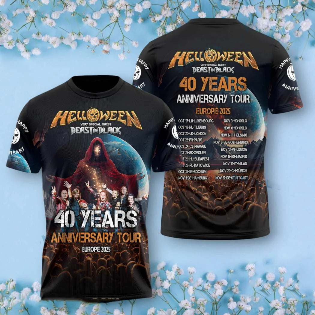 2025 Classic Rock Helloween T-shirts Male 3D Print Men Women Hip Hop Trend Short Sleeve Tshirt Street Loose Casual Oversized Top