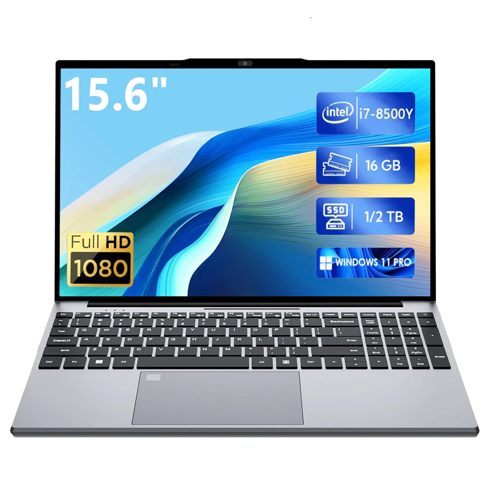 2025 Windows 11 Laptop Computer Intel Core i7 8500Y N4000 Ultra-thin Notebook 16GB RAM 1TB 2TB SSD 15.6" Fingerprint Unlock  PC