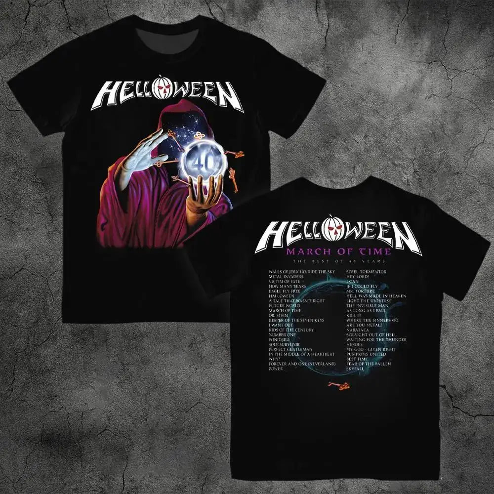 German Heavy Metal Rock Band Helloween Printed T-shirt Street Hip-hop Oversized Men's Tee Trendy Vintage Style Unisex Clothing