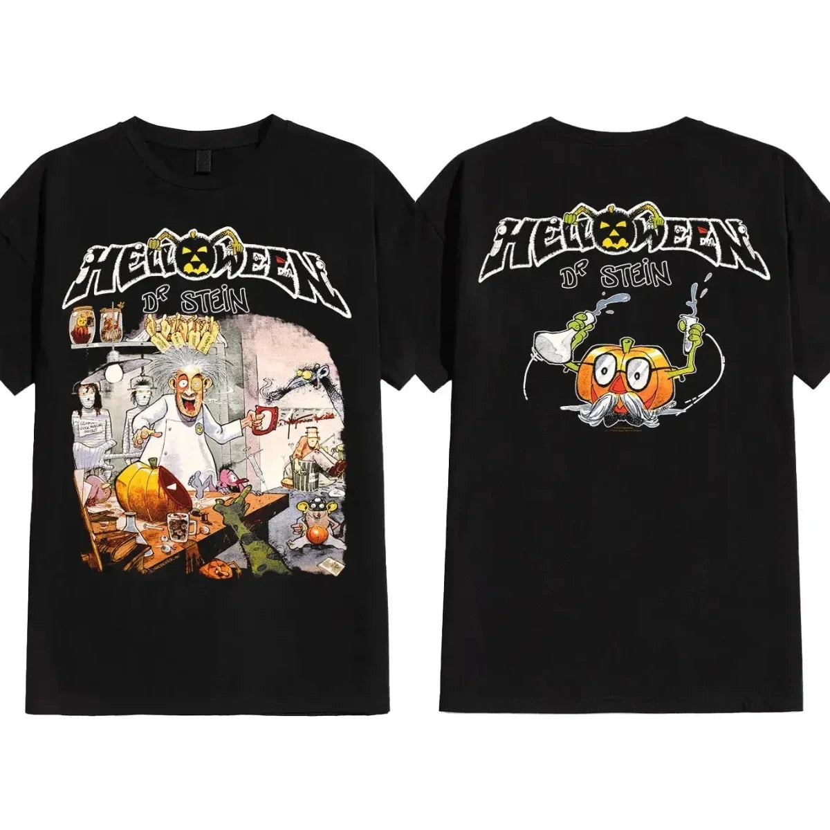 Heavy Metal Helloween T-Shirt Band Family Tee Music T-Shirt Summer Short Sleeve Womens T-Shirt Black Casual Crew Neck Cotton Tee