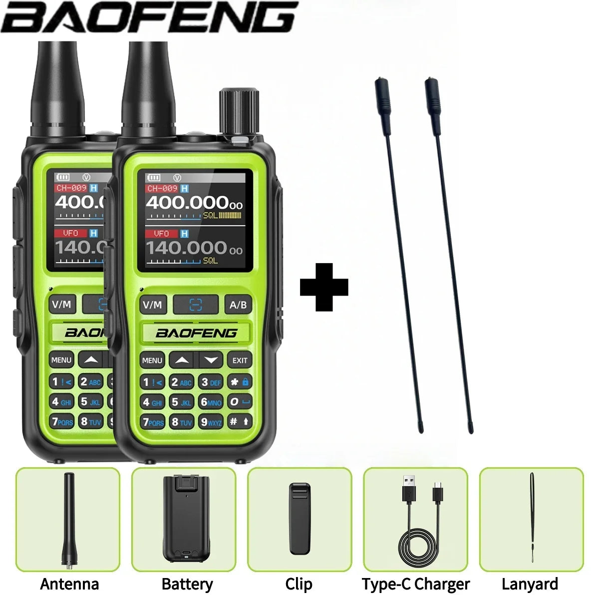 Baofeng UV 5R Mini Full Band Walkie Talkie Bluetooth Programming AM Wireless Copy Frequency 999CH Type-C Portable Ham Radio