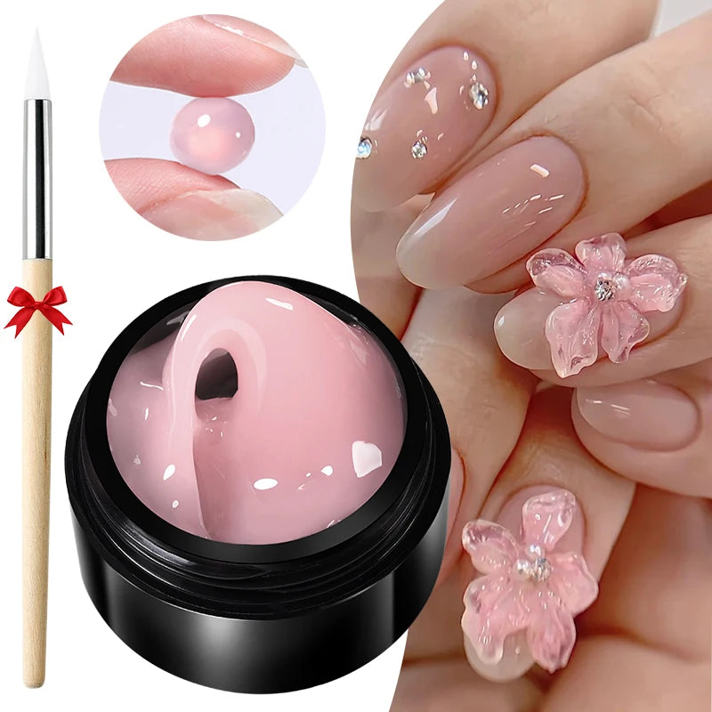 BORN PRETTY 15ml Clear Non Stick Hand Extension Gel 3D Shaping Sculpting Carving Nail Art Solid Hard Gel for Fake Nail