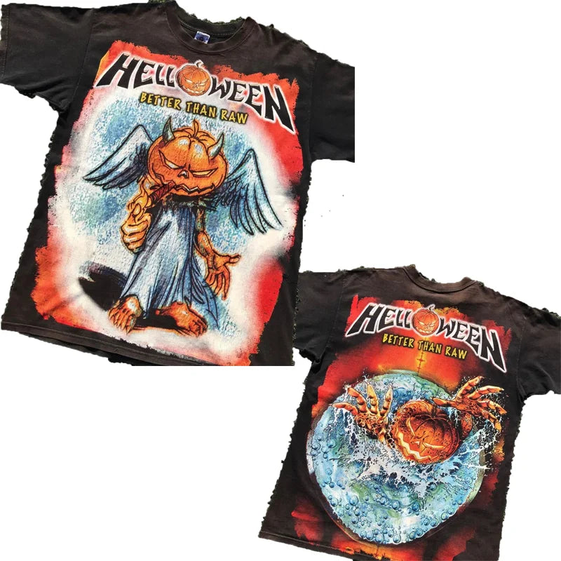 2025 Classic Rock Helloween T-shirts Male 3D Print Men Women Hip Hop Trend Short Sleeve Tshirt Street Loose Casual Oversized Top