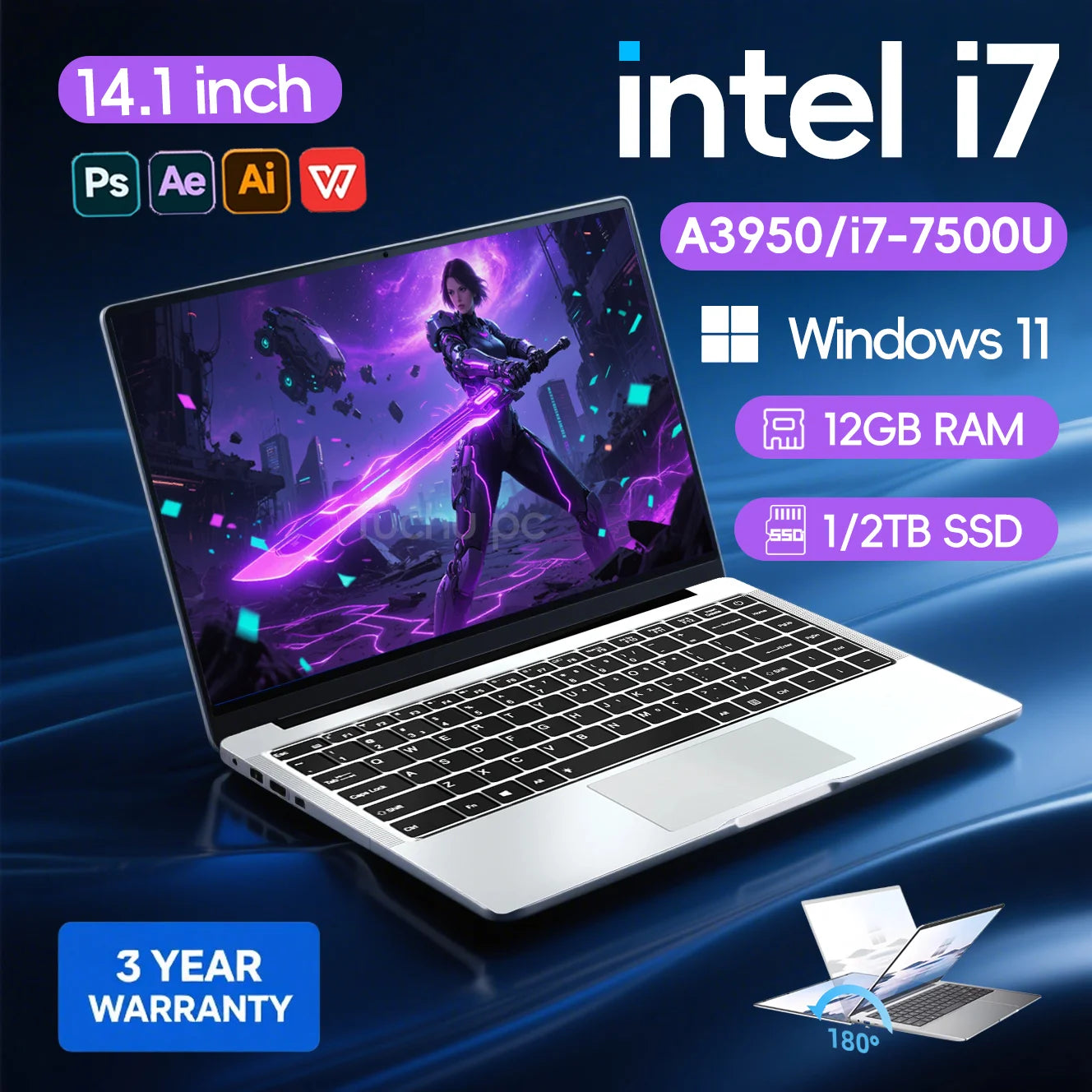Windows 11  Office Laptop  intel core i7-7500U/intel Atom x7 A3950 12GB RAM 1TB/2TB SSD 4K HD  NoteBook Study Laptops