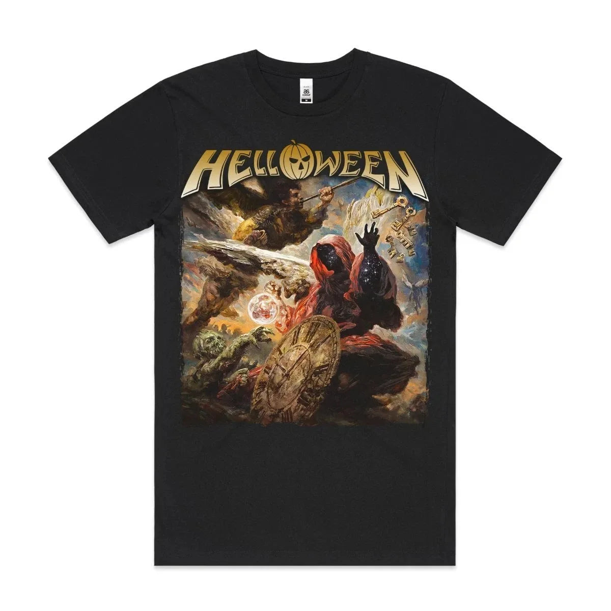 Heavy Metal Helloween T-Shirt Band Family Tee Music T-Shirt Summer Short Sleeve Womens T-Shirt Black Casual Crew Neck Cotton Tee