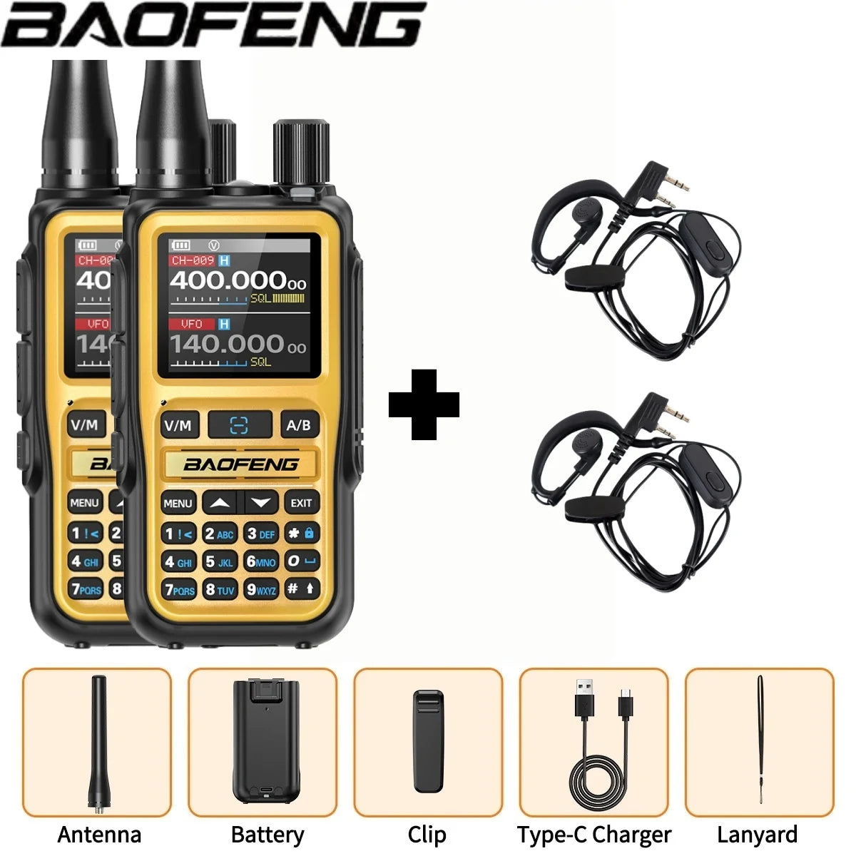 Baofeng UV 5R Mini Full Band Walkie Talkie Bluetooth Programming AM Wireless Copy Frequency 999CH Type-C Portable Ham Radio