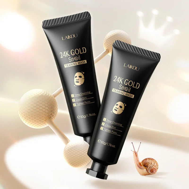LAIKOU 24K Gold Sakura Peeling Face Mask Anti Wrinkle Whitening Blackhead Removal Facial Tear Off Mask Skin Care Products