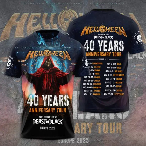Classic Rock Helloween T-shirts Male 3D Print Men Women Hip Hop Trend Short Sleeve TShirt Street Loose Casual Oversized Y2k Tops