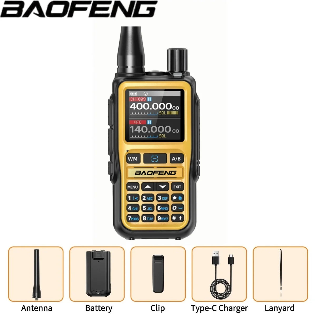 Baofeng UV 5R Mini Full Band Walkie Talkie Bluetooth Programming AM Wireless Copy Frequency 999CH Type-C Portable Ham Radio