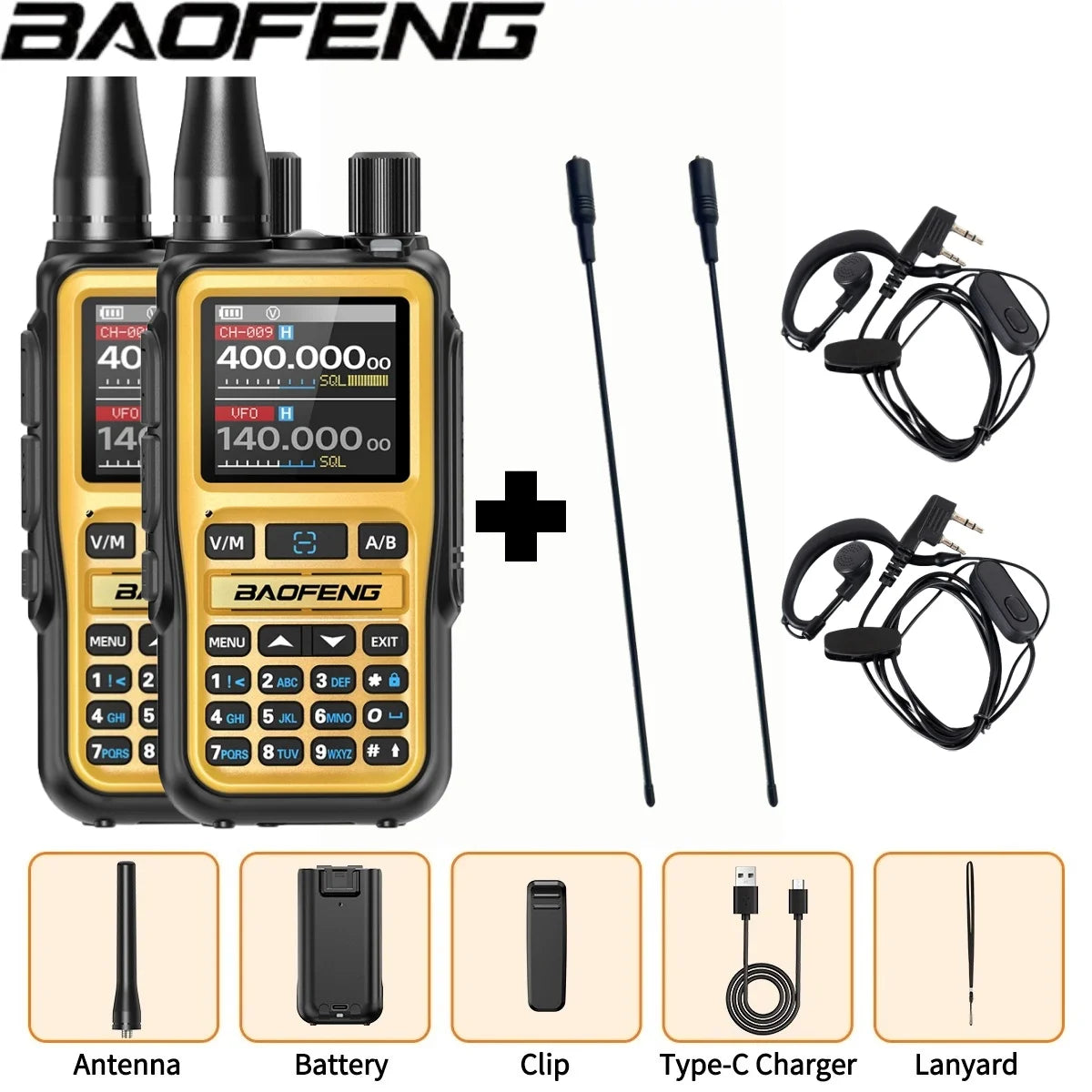 Baofeng UV 5R Mini Full Band Walkie Talkie Bluetooth Programming AM Wireless Copy Frequency 999CH Type-C Portable Ham Radio