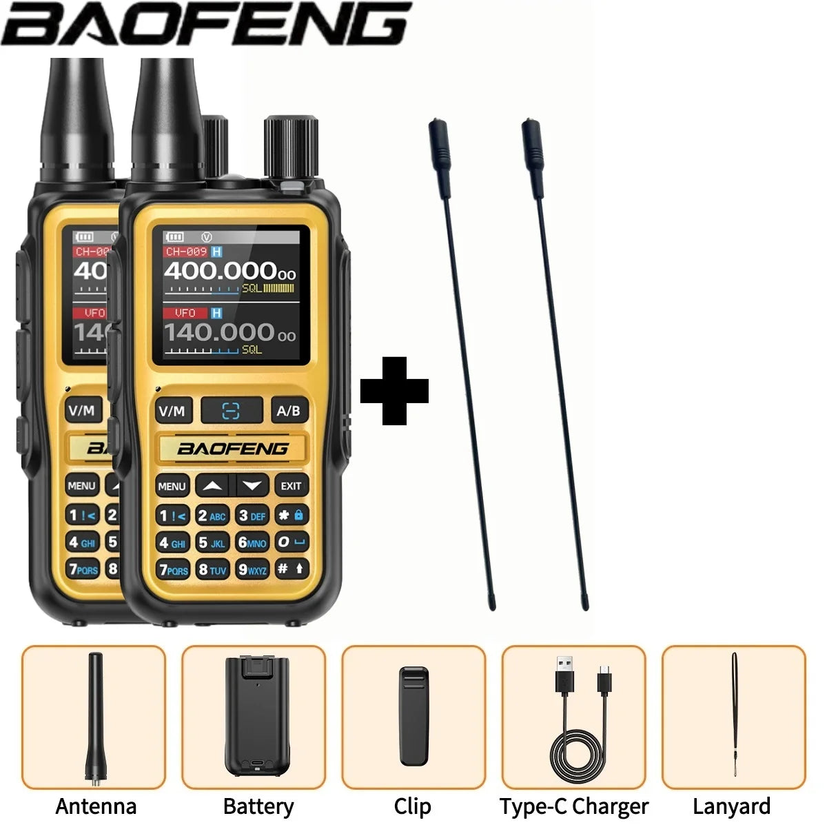 Baofeng UV 5R Mini Full Band Walkie Talkie Bluetooth Programming AM Wireless Copy Frequency 999CH Type-C Portable Ham Radio