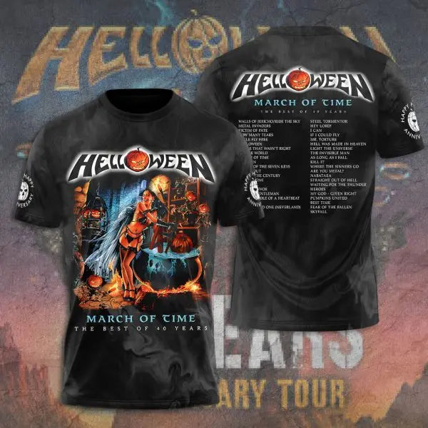 Classic Rock Helloween T-shirts Male 3D Print Men Women Hip Hop Trend Short Sleeve TShirt Street Loose Casual Oversized Y2k Tops