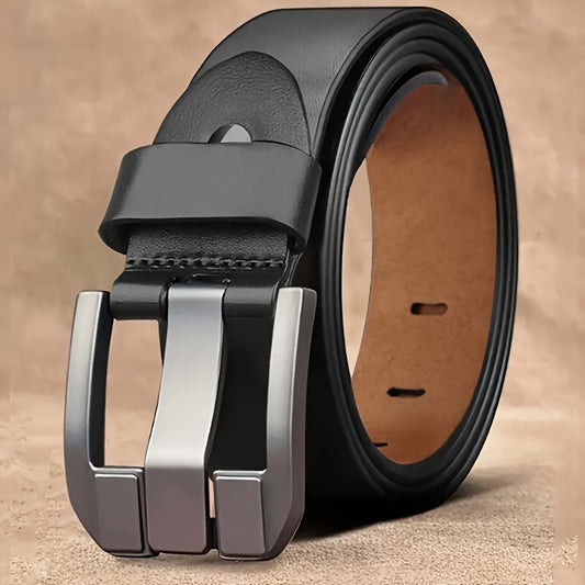 Men'S Genuine Leather Belt with Alloy Buckle - Casual Retro Style, Black, Perfect Gift for Husband or Father, Everyday Accessory|Casual Style Belt|Durable Leather Belt, Belt For Men, Men'S Belt