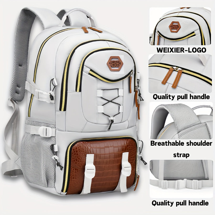 WEIXIER New Multifunctional Men's Fashion Backpack for Short Trips, Business Travel Bag with Multiple Pockets and Large Capacity, Laptop-Friendly, Stylish Casual Shoulder Bag, Commuter Bag, Overnight Stay Bag, Perfect for Stu