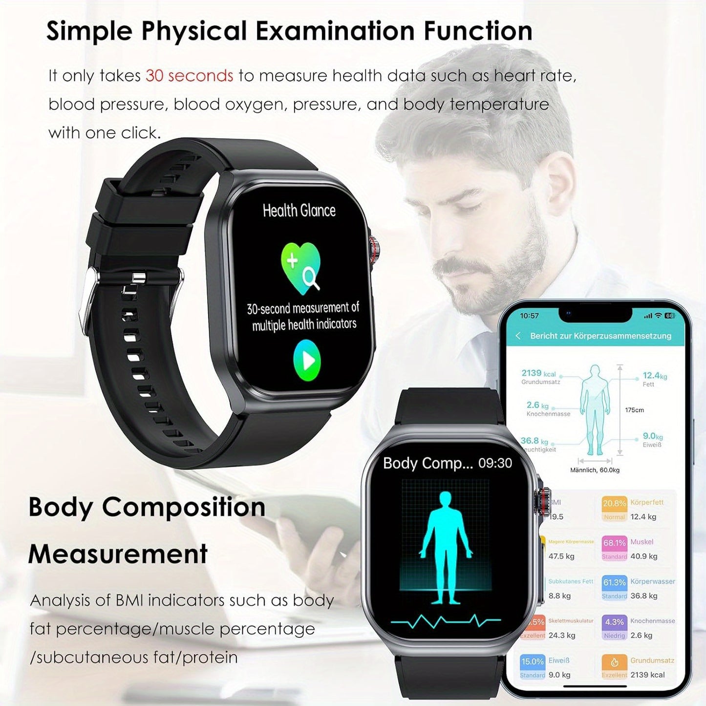 2025 New Smartwatch: 5.18cm AMOLED Large Display, 530mAh Long-Last Battery, BT 5.3 Call, Multi-Sport Modes, Voice Assistant, SOS, Menstrual Tracking, Weather Forecast, Fitness Tracker Watch for Android & IOS, Best Gift for Fa