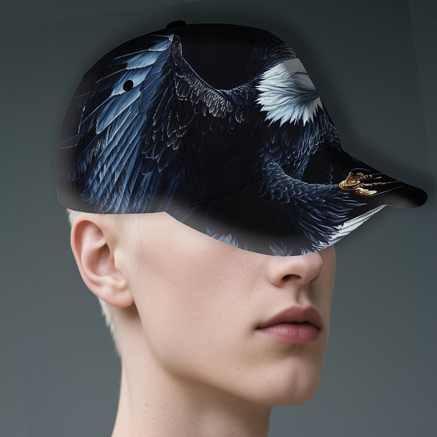 1pc Baseball Cap with Majestic Eagle in Flight - Adjustable Strap, Lightweight Foldable Hat for Outdoor Sports, Hiking, Casual - Unisex Duckbill Cap for Men & Women (Machine Washable) - Bold Eagle Graphic Design, Hiking Gear,