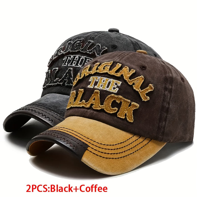 2pcs Hip-Hop Style Baseball Caps, Unisex Couple'S Outdoor Sports Casual Hats, Color Block Duckbill Caps, Adjustable Truck Driver Hats, Sports Headwear | Urban Fashion Cap | Adjustable Fit Cap, Baseball