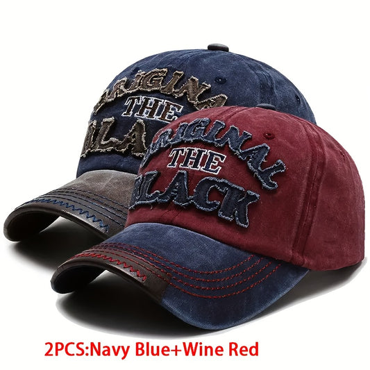 2pcs Hip-Hop Style Baseball Caps, Unisex Couple'S Outdoor Sports Casual Hats, Color Block Duckbill Caps, Adjustable Truck Driver Hats, Sports Headwear | Urban Fashion Cap | Adjustable Fit Cap, Baseball