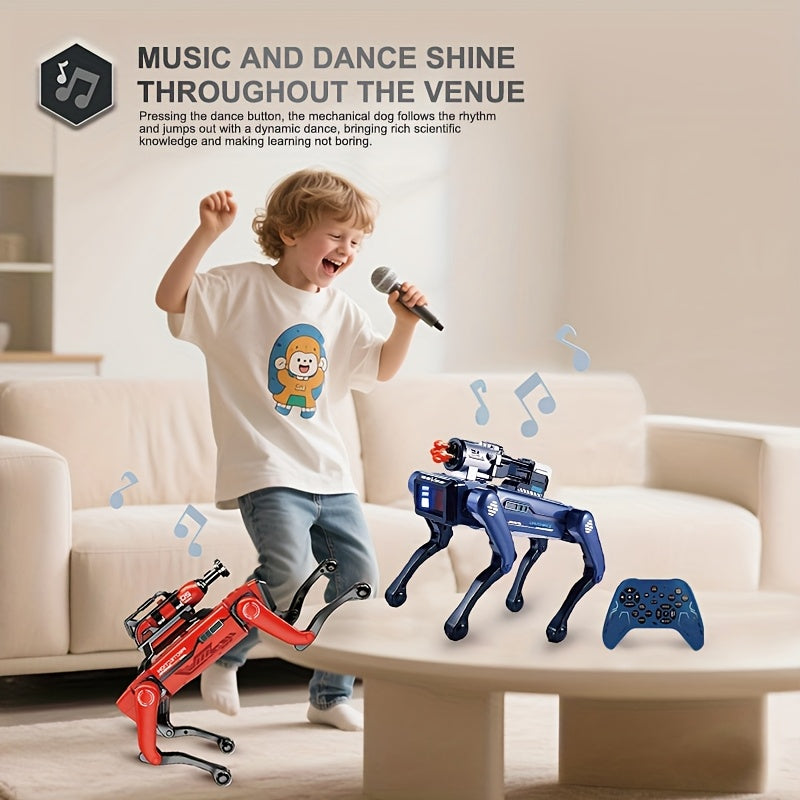 Cool AI robot dog, intelligent voice interactive robot dog, capable of spraying water mist, launching soft arrows, music and dance, programming, robotic arm, technology gift, remote control robot dog, Dog Robot, Robot Dogs Re