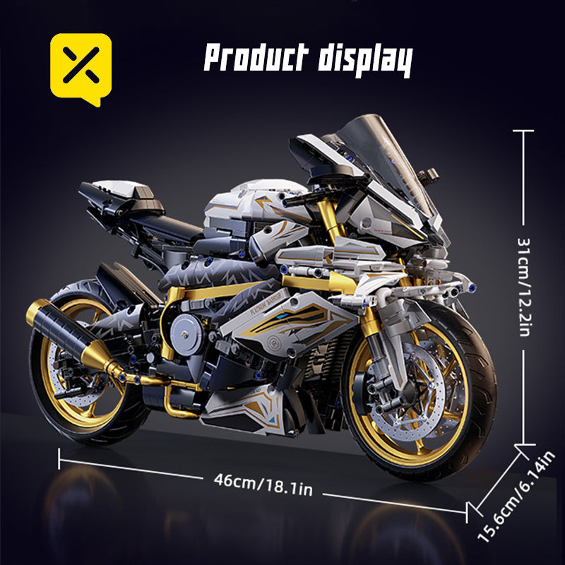 [2000+ Pcs Platinum Motorcycle Building Blocks] High-Tech Assembly Model | Suitable for Teens And Adults | Challenging Engineering Toy | Perfect for Holiday Gifts/Thanksgiving/Halloween/Christmas/New Year Gifts
