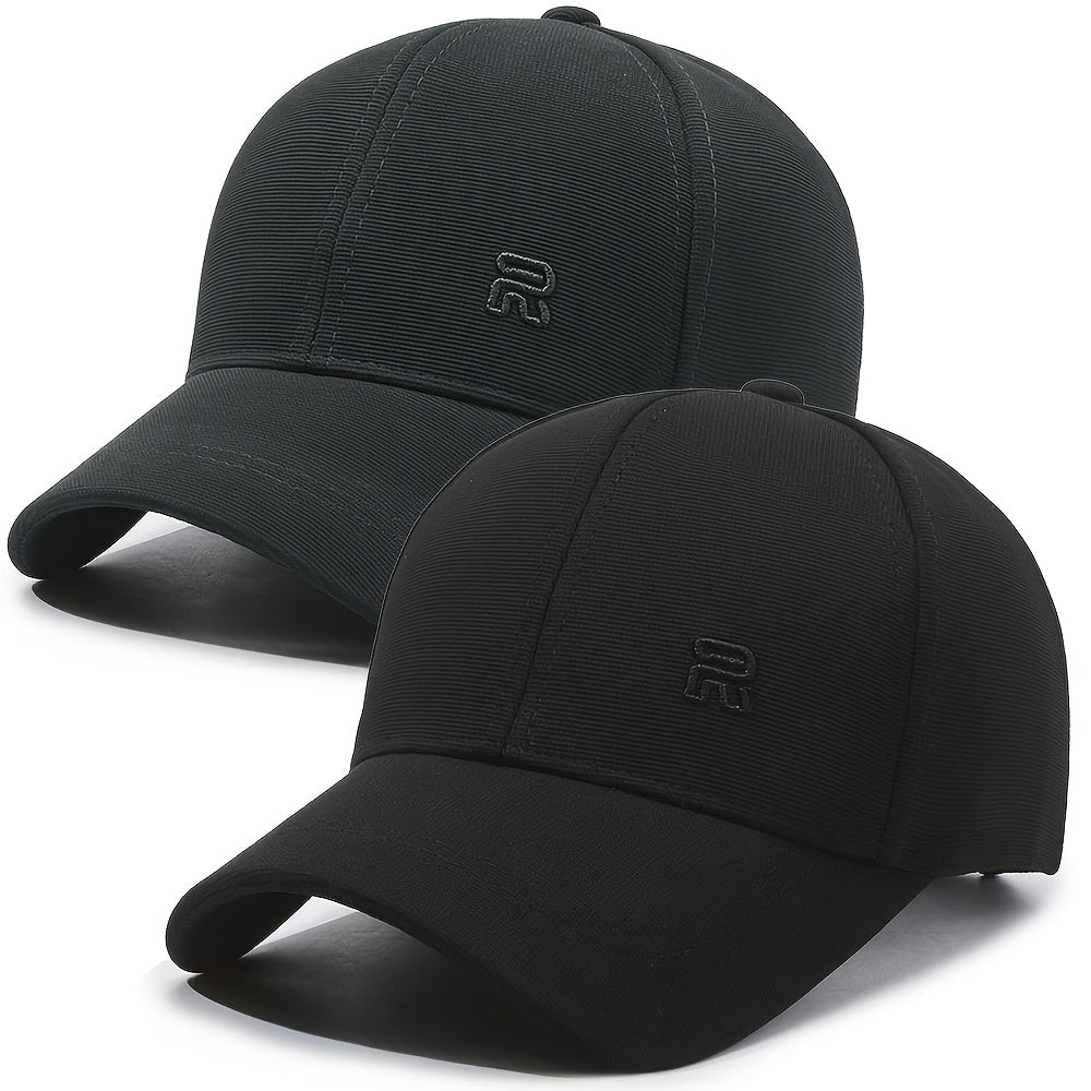 2pcs New Fashionable Baseball Cap, Thin and Breathable, Duckbill Cap, Outdoor Sunscreen Cap, Suitable for Hiking, Traveling, Christmas Gift, New Year Gift, Family Gift, Valentine'S Day Gift, Birthday Gift, Without Battery