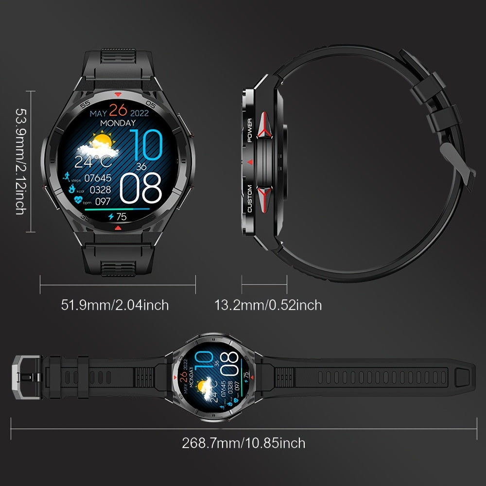 Men'S GPS Smartwatch, Dual-Band Multi-Star, Precision Trajectory, 5ATM High Quality, Compass, Barometric altitude, Battery, 1.43-inch Full Touch Screen, AMOLED Material Ultra Clarity, Wireless Calling, Tracking, Compatible wi