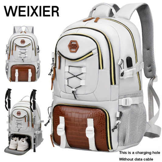 WEIXIER New Multifunctional Men's Fashion Backpack for Short Trips, Business Travel Bag with Multiple Pockets and Large Capacity, Laptop-Friendly, Stylish Casual Shoulder Bag, Commuter Bag, Overnight Stay Bag, Perfect for Stu