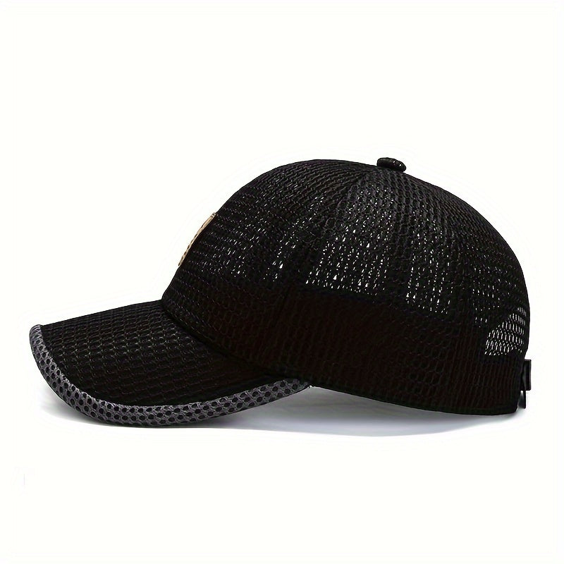 2pcs Ediko Mesh Cap with Edge, Summer Mesh Baseball Cap for Men, Truck Driver Mesh Cap, Outdoor Sports Running. Fabric.