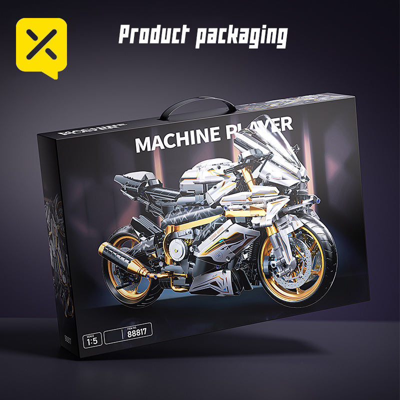 [2000+ Pcs Platinum Motorcycle Building Blocks] High-Tech Assembly Model | Suitable for Teens And Adults | Challenging Engineering Toy | Perfect for Holiday Gifts/Thanksgiving/Halloween/Christmas/New Year Gifts