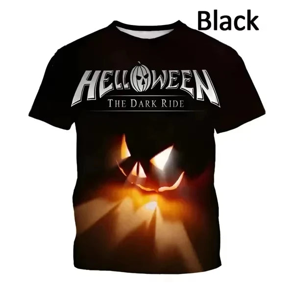 2025 New Popular Rock Helloween 3d Print T-shirt Men Women Fashion T shirt Hip Hop Short Sleeve Tops Tees Graphic Tshirt Album