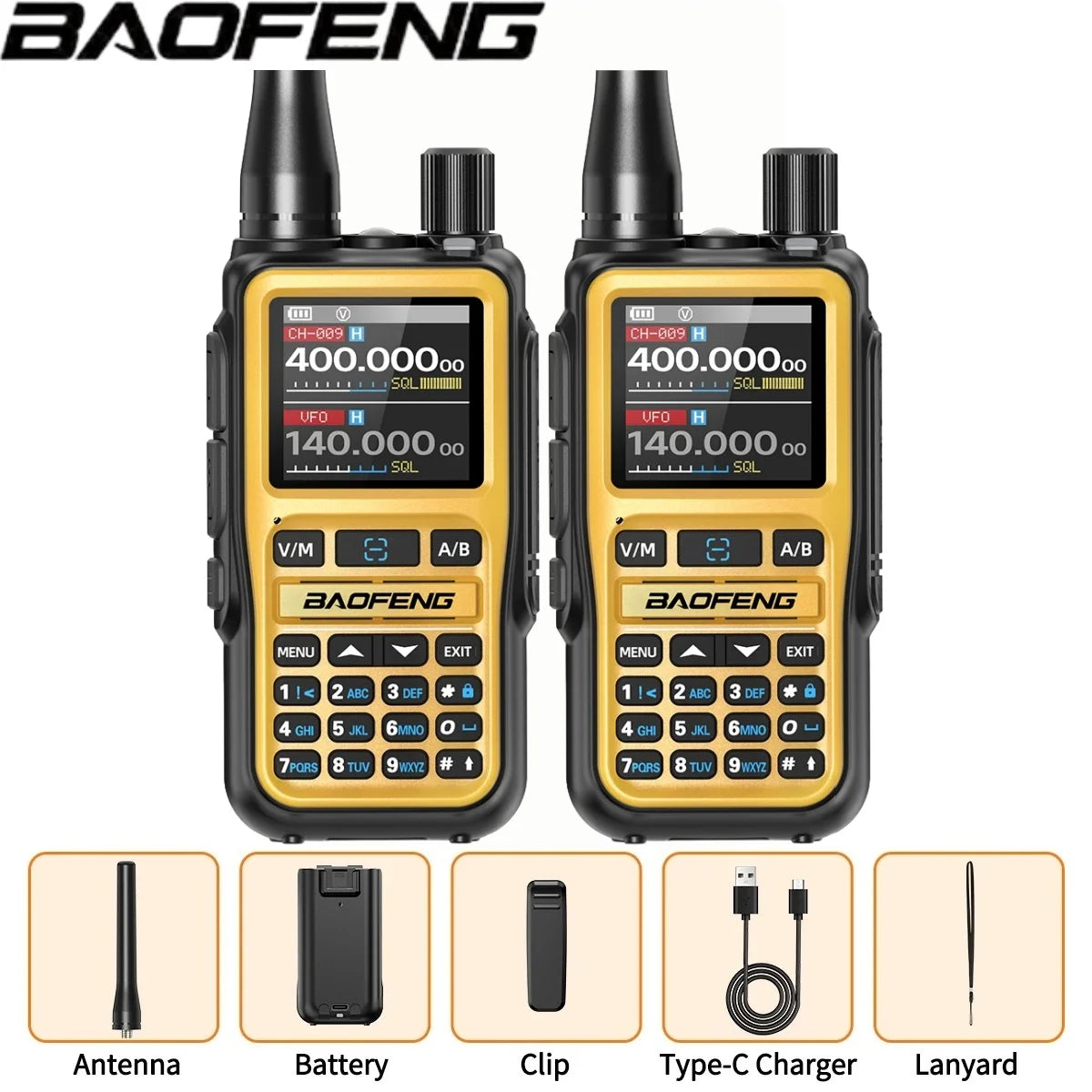 Baofeng UV 5R Mini Full Band Walkie Talkie Bluetooth Programming AM Wireless Copy Frequency 999CH Type-C Portable Ham Radio