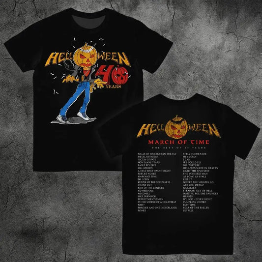German Heavy Metal Rock Band Helloween Printed T-shirt Street Hip-hop Oversized Men's Tee Trendy Vintage Style Unisex Clothing