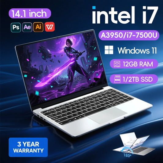Windows 11  Office Laptop  intel core i7-7500U/intel Atom x7 A3950 12GB RAM 1TB/2TB SSD 4K HD  NoteBook Study Laptops