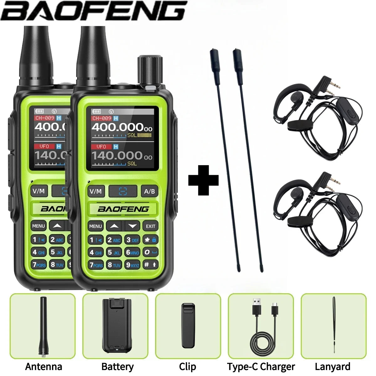 Baofeng UV 5R Mini Full Band Walkie Talkie Bluetooth Programming AM Wireless Copy Frequency 999CH Type-C Portable Ham Radio