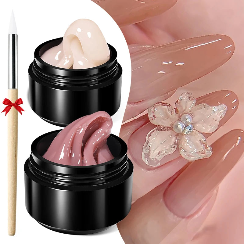 BORN PRETTY 15ml Clear Non Stick Hand Extension Gel 3D Shaping Sculpting Carving Nail Art Solid Hard Gel for Fake Nail