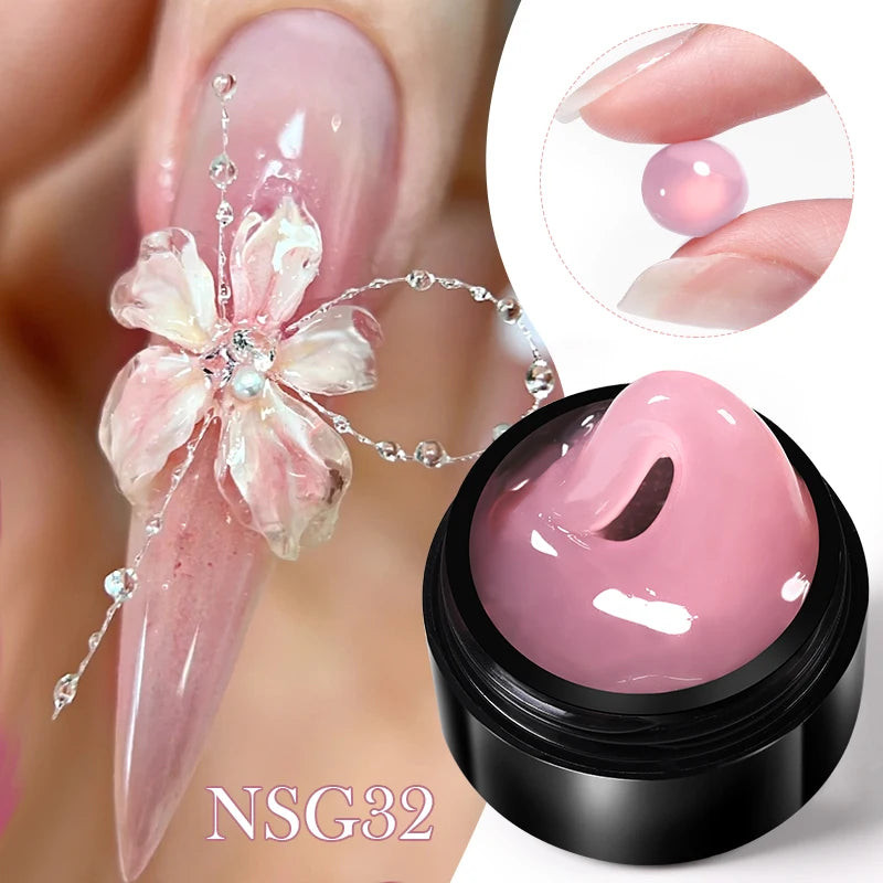BORN PRETTY 15ml Clear Non Stick Hand Extension Gel 3D Shaping Sculpting Carving Nail Art Solid Hard Gel for Fake Nail