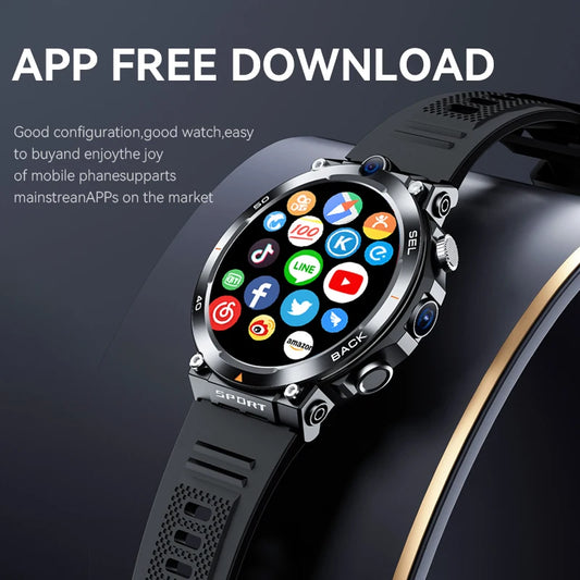 4G Smart Watch Men 1.39 inch Screen 900mah Battery 8GB+128GB RAM 500W Camera Video Call GPS WIFI Google APPS Download Smartwatch