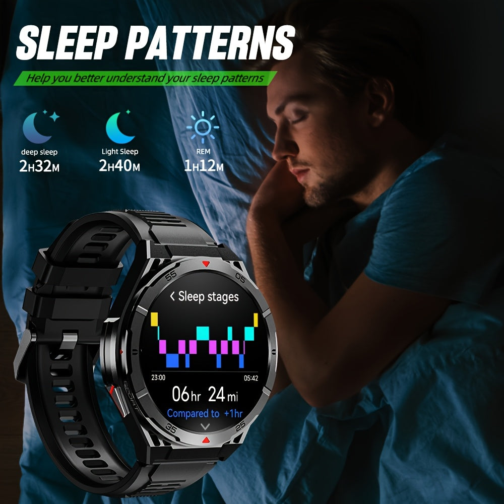 Men'S GPS Smartwatch, Dual-Band Multi-Star, Precision Trajectory, 5ATM High Quality, Compass, Barometric altitude, Battery, 1.43-inch Full Touch Screen, AMOLED Material Ultra Clarity, Wireless Calling, Tracking, Compatible wi