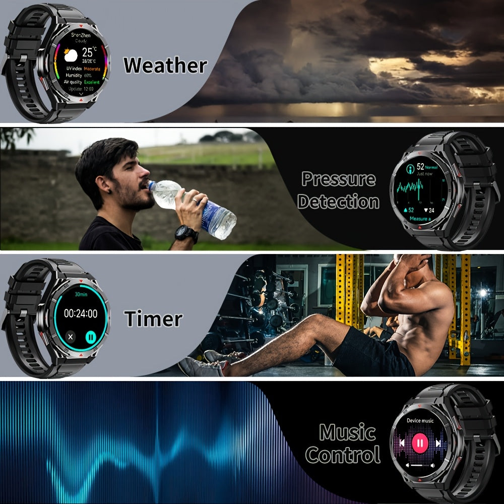 Men'S GPS Smartwatch, Dual-Band Multi-Star, Precision Trajectory, 5ATM High Quality, Compass, Barometric altitude, Battery, 1.43-inch Full Touch Screen, AMOLED Material Ultra Clarity, Wireless Calling, Tracking, Compatible wi
