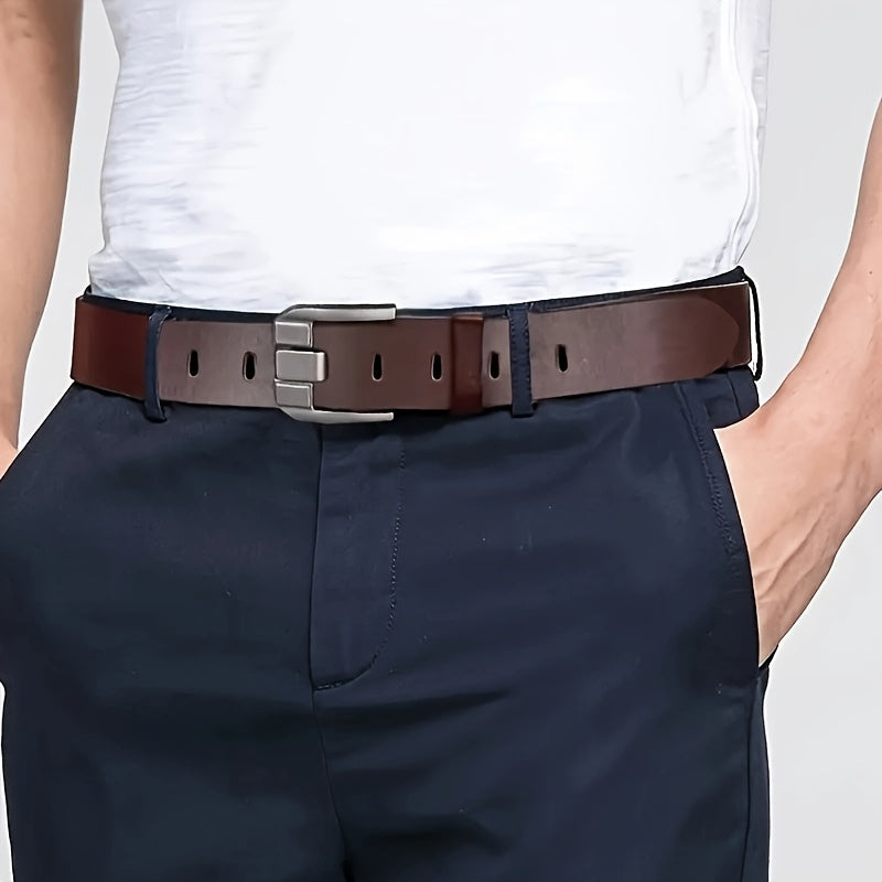 Men'S Genuine Leather Belt with Alloy Buckle - Casual Retro Style, Black, Perfect Gift for Husband or Father, Everyday Accessory|Casual Style Belt|Durable Leather Belt, Belt For Men, Men'S Belt